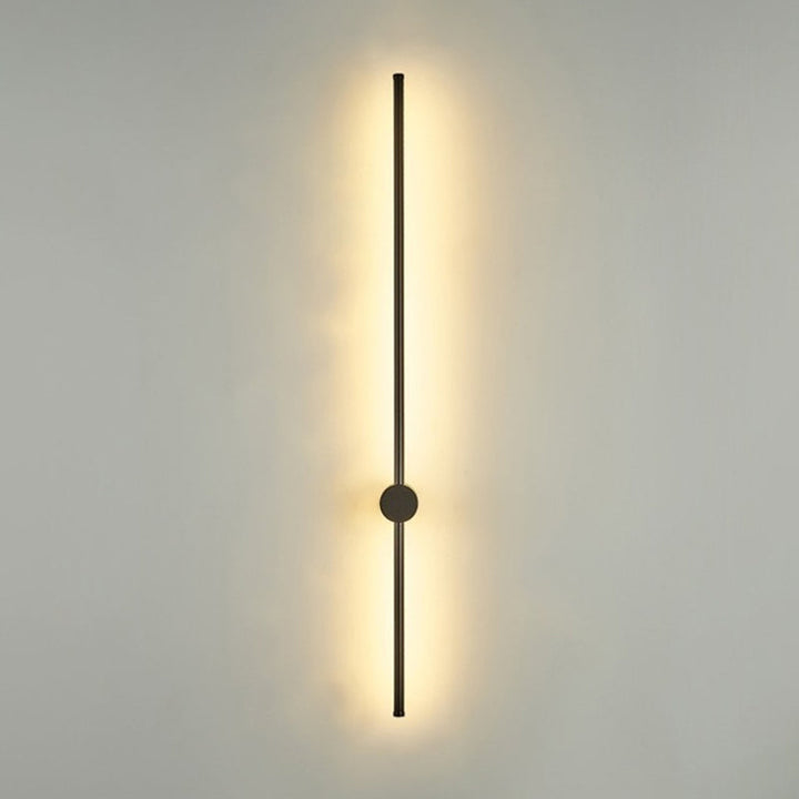 Slim Tube Shaped Sconce Lighting Contemporary Metal Living Room LED Wall Light Fixture | Kalsten