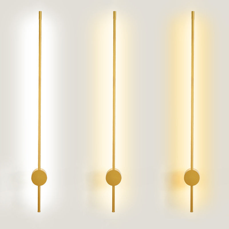 Slim Tube Shaped Sconce Lighting Contemporary Metal Living Room LED Wall Light Fixture | Kalsten