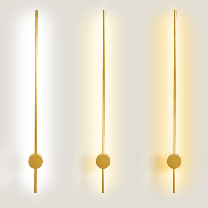 Slim Tube Shaped Sconce Lighting Contemporary Metal Living Room LED Wall Light Fixture | Kalsten