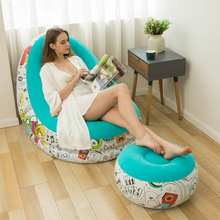Women's Inflatable Comfort Bean Bag Chair with Footrest Kalsten