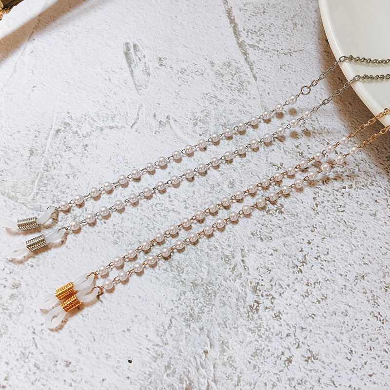 Pearl and metal glasses strap Kalsten