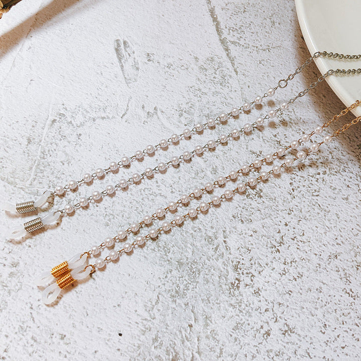 Pearl and metal glasses strap Kalsten