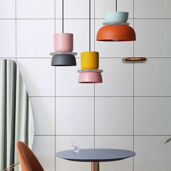 Pendant Light Metal 11.8 in Adjustable Colorful Living Room Bedroom Modern Ceiling Lamp | Kalsten