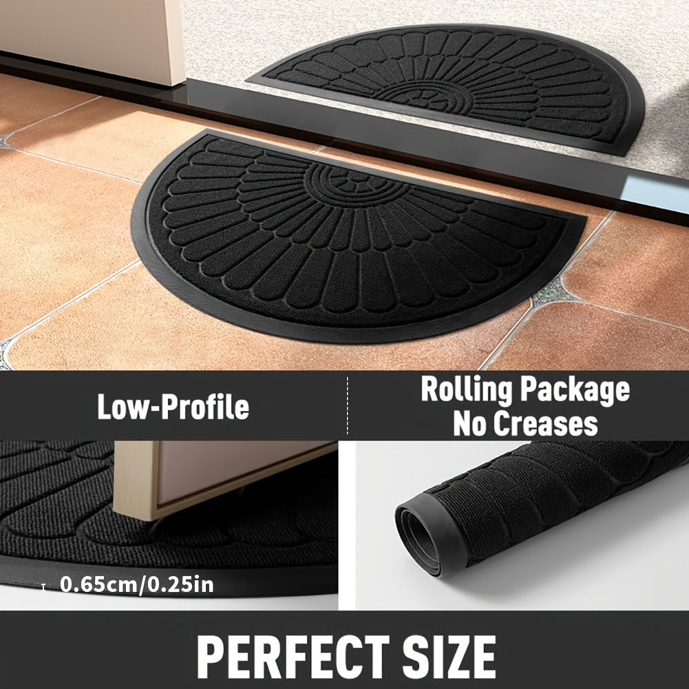 Semicircular rubber doormat – Durable and non-slip for indoors and outdoors | Brehn