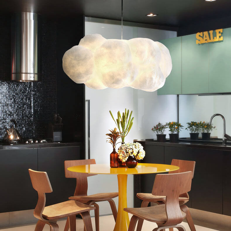 Pendant Light Metal 19.7 in White Adjustable Bedroom Dining Room Modern Hanging Lamp | Kalsten