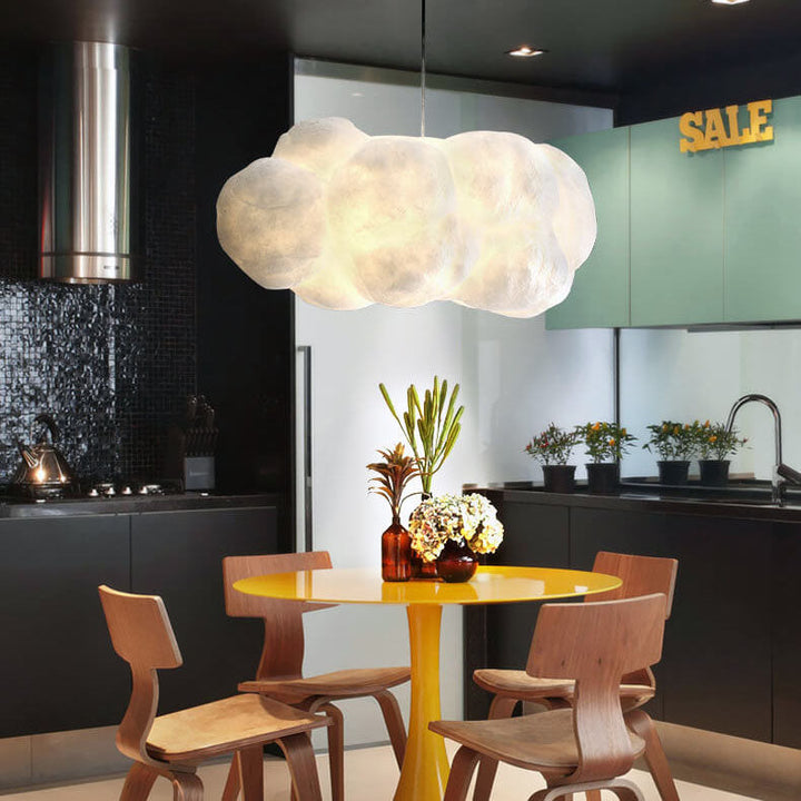 Pendant Light Metal 19.7 in White Adjustable Bedroom Dining Room Modern Hanging Lamp | Kalsten
