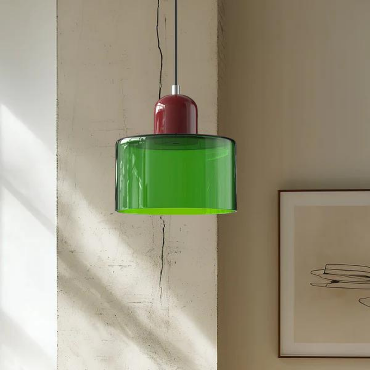 Glass pendant light – Elegant cylindrical pendant light for cozy living spaces | Kalsten