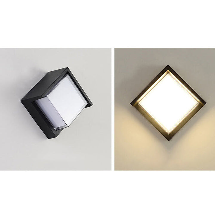 Modern Creative Geometry Aluminum Outdoor Waterproof LED Wall Sconce Lamp | Kalsten
