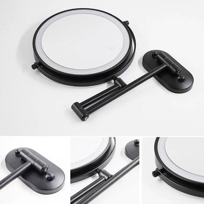 Skanto | Black LED Rechargeable Makeup Mirror – 3-Color Light