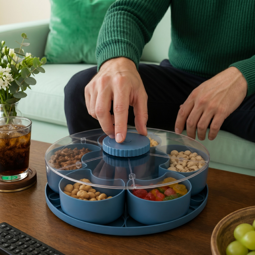 ServeSpin rotating tray with compartments | Kalsten