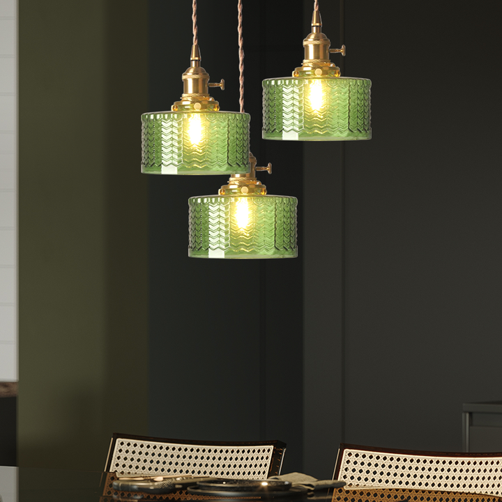 Vintage Stunning Cylinder Glass Pendant Light | Kalsten
