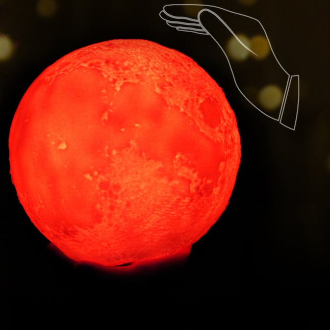 Creative Mini Rechargeable 3D Printed Moon 1-Light LED Table Lamp | Kalsten