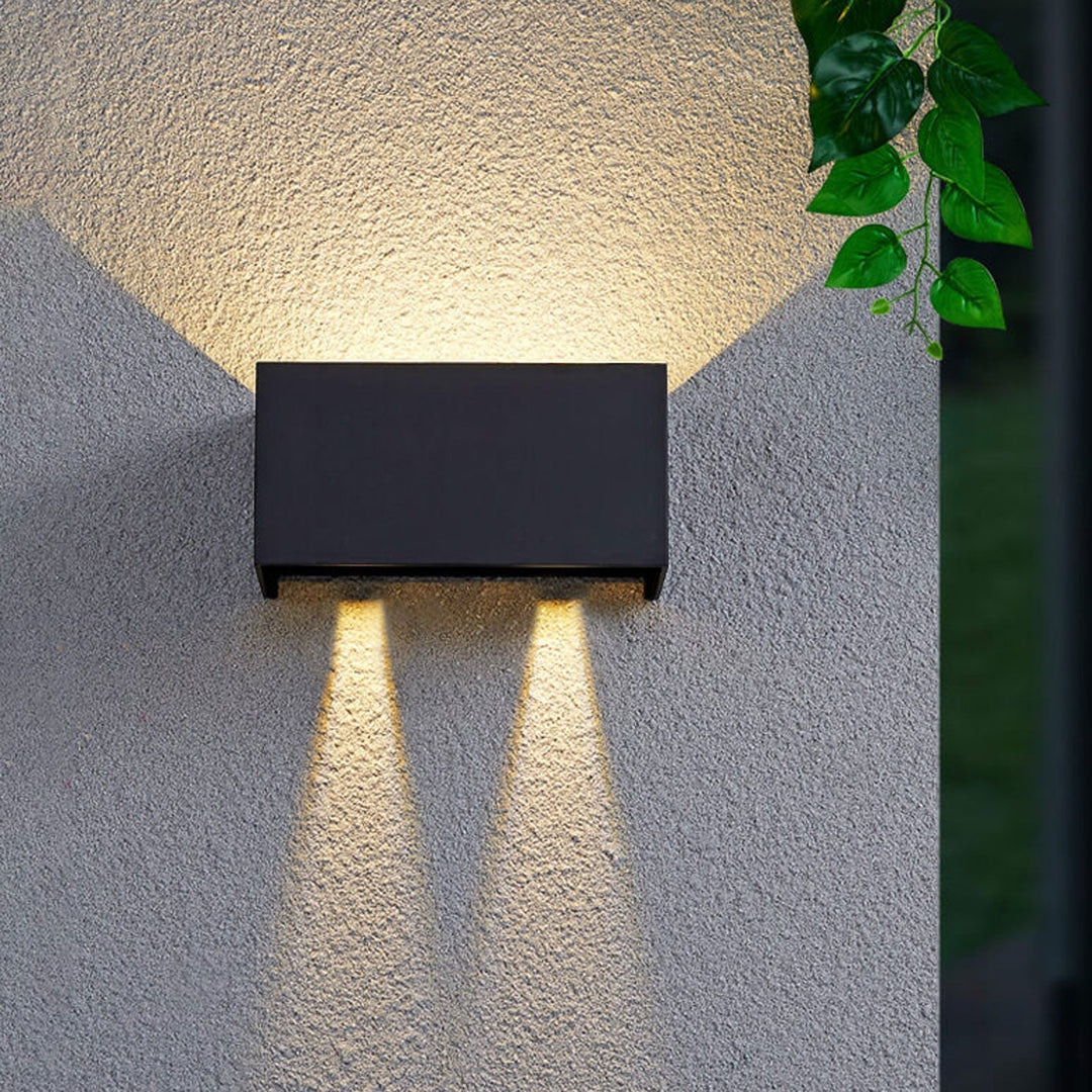 Modern Outdoor Waterproof Rectangular LED Up and Down Illuminated Outdoor Wall Sconce Lamp | Kalsten