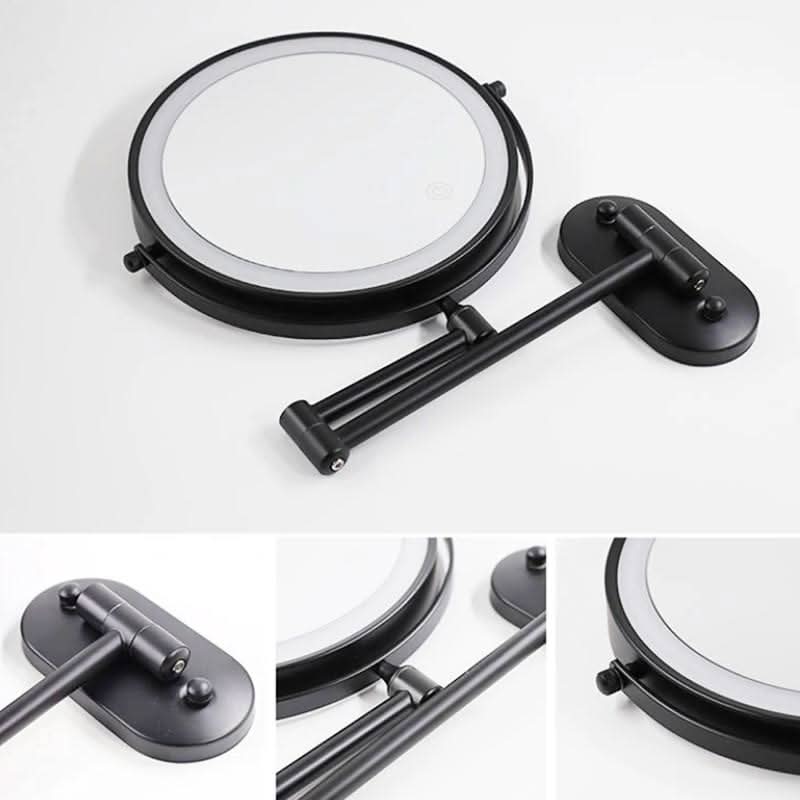 Kalsten | Black LED Rechargeable Makeup Mirror – 3-Color Light