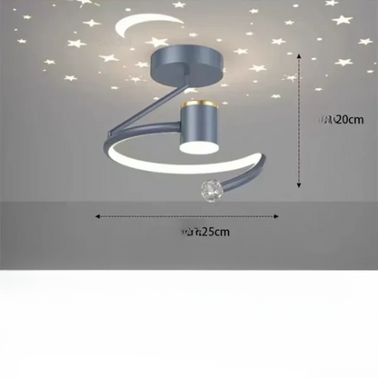 LED Starry Sky Ceiling Lamp – Modern Crystal Chandelier Design for Kids' Room and Living Room | Skanto