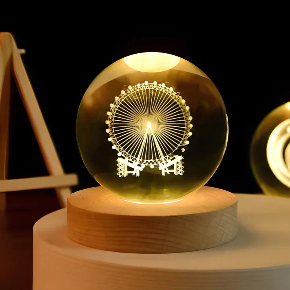 3D Crystal Ball LED Night Light