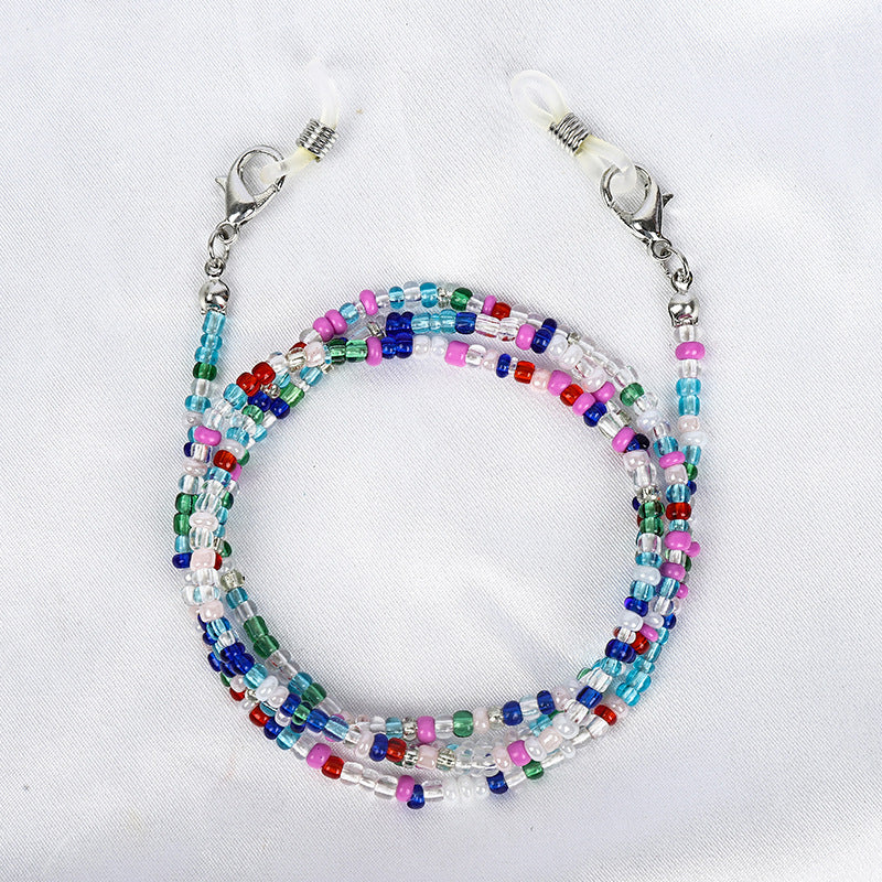 Colored bead necklace with carabiner clasp Kalsten