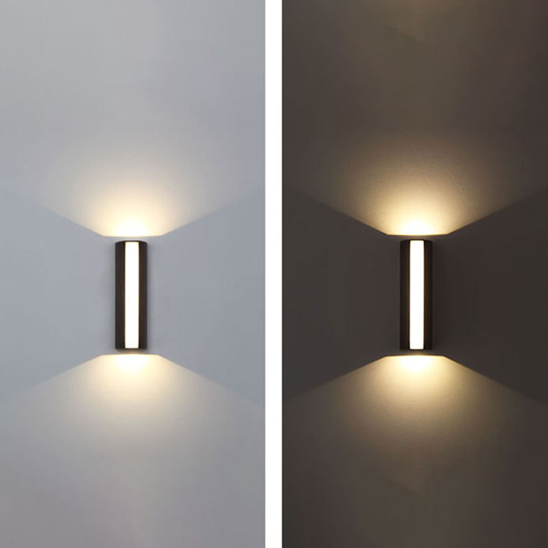 Trapezoid Shaped Wall Sconce Light Minimalist Metallic Courtyard LED Wall Mount Lighting in Black | Kalsten