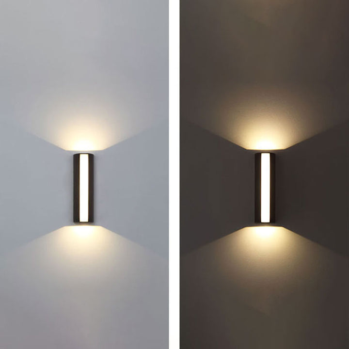 Trapezoid Shaped Wall Sconce Light Minimalist Metallic Courtyard LED Wall Mount Lighting in Black | Kalsten