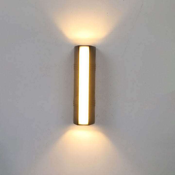 Trapezoid Shaped Wall Sconce Light Minimalist Metallic Courtyard LED Wall Mount Lighting in Black | Kalsten
