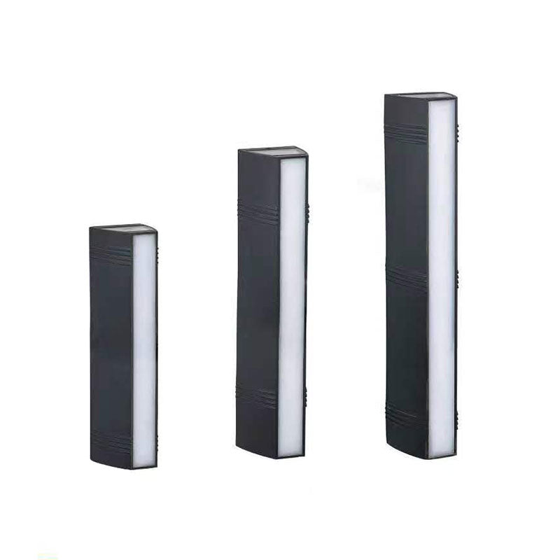 Trapezoid Shaped Wall Sconce Light Minimalist Metallic Courtyard LED Wall Mount Lighting in Black | Kalsten
