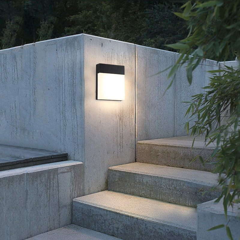Geometrical Acrylic Wall Sconce Light Minimalist Black LED Wall Mount Lighting for Outdoor | Kalsten