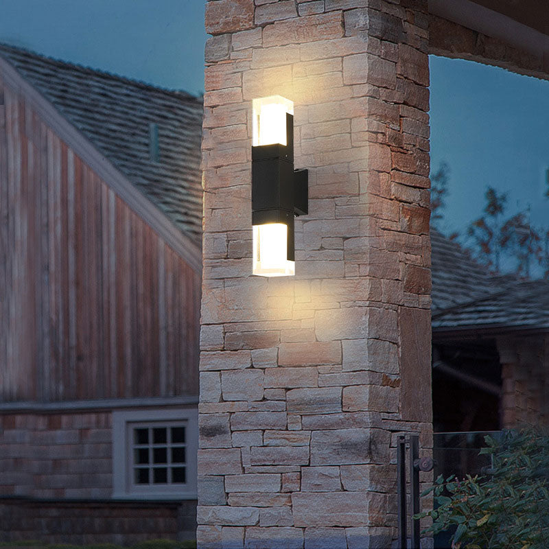 Geometrical Acrylic Wall Sconce Light Minimalist Black LED Wall Mount Lighting for Outdoor | Kalsten
