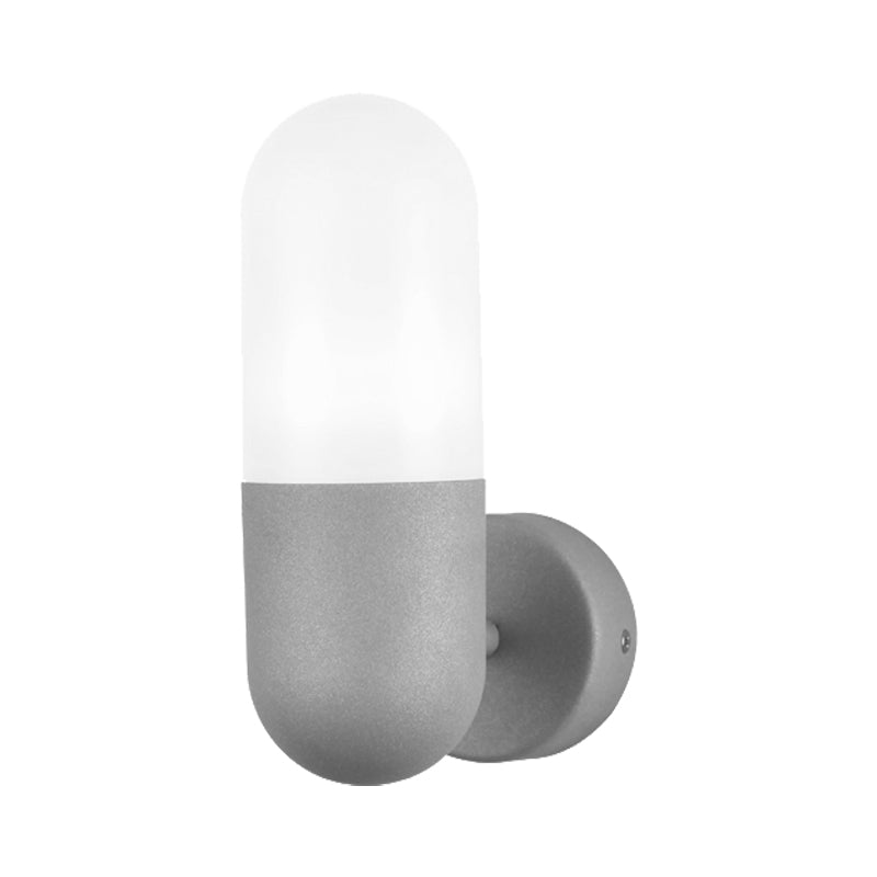 Capsule Metal Wall Sconce Light Postmodern 1 Light Black/Gray/White Wall Mounted Light for Bedroom | Kalsten