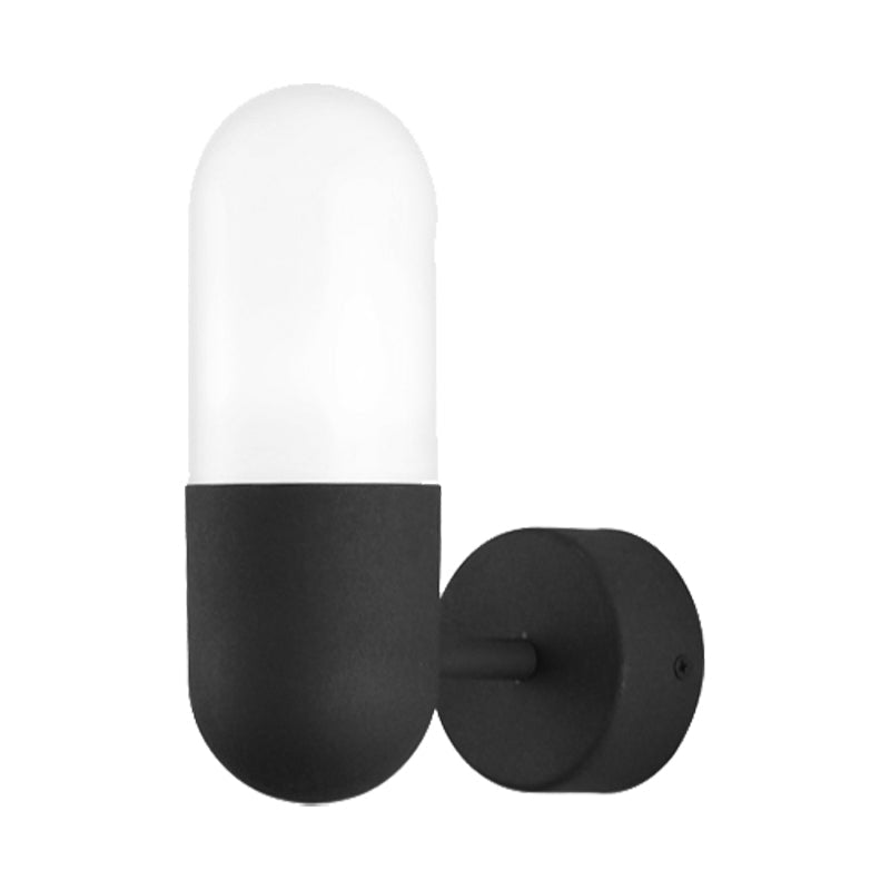 Capsule Metal Wall Sconce Light Postmodern 1 Light Black/Gray/White Wall Mounted Light for Bedroom | Kalsten