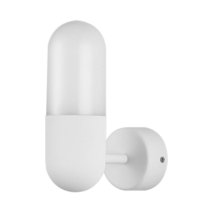 Capsule Metal Wall Sconce Light Postmodern 1 Light Black/Gray/White Wall Mounted Light for Bedroom | Kalsten