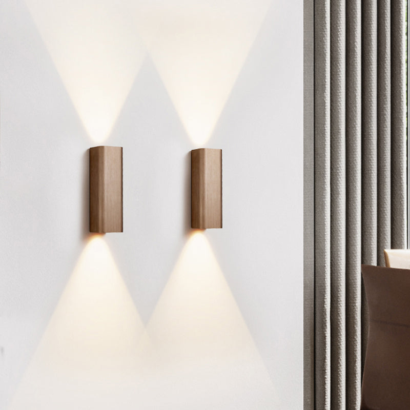 Modern Cuboid Wall Mounted Light Metal Living Room LED Up and Down Wall Sconce in Bronze/Gold/Coffee | Kalsten