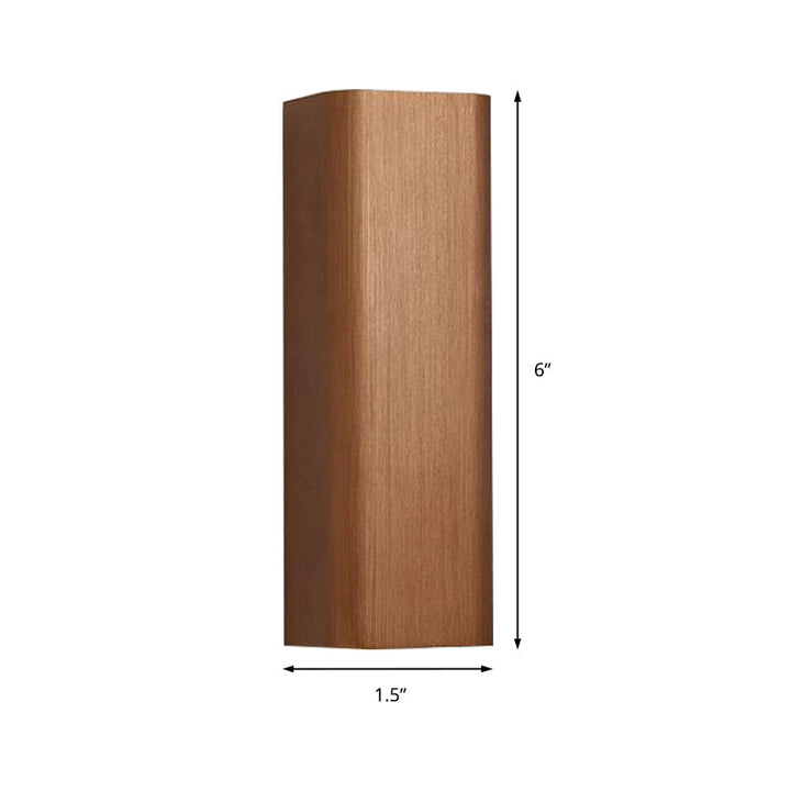 Modern Cuboid Wall Mounted Light Metal Living Room LED Up and Down Wall Sconce in Bronze/Gold/Coffee | Kalsten