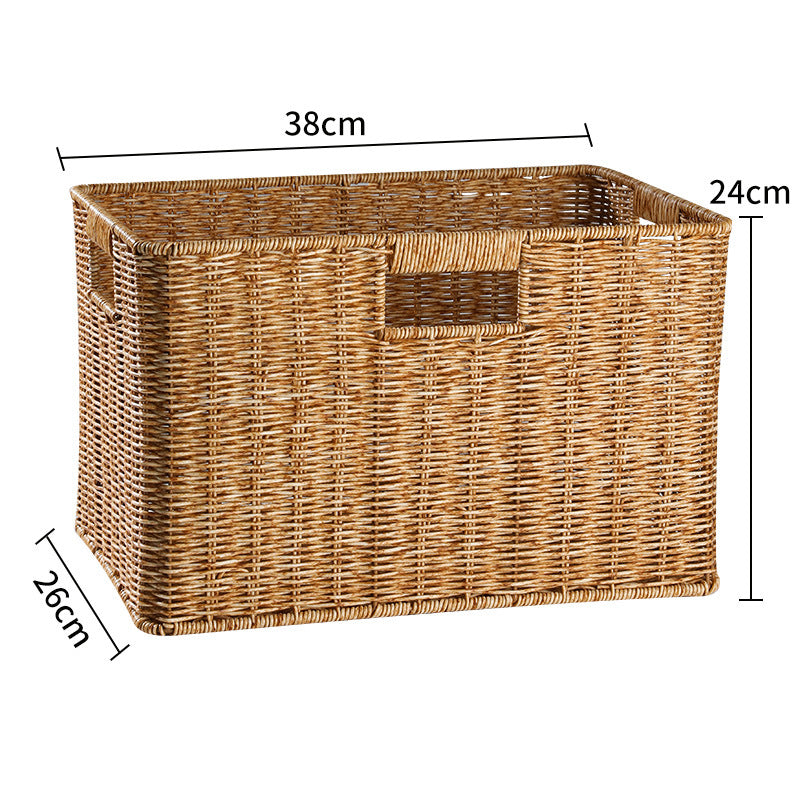Handcrafted Rectangular Wicker Storage Bin Kalsten
