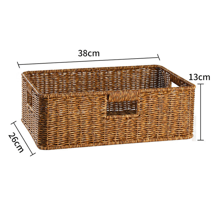 Handcrafted Rectangular Wicker Storage Bin Kalsten