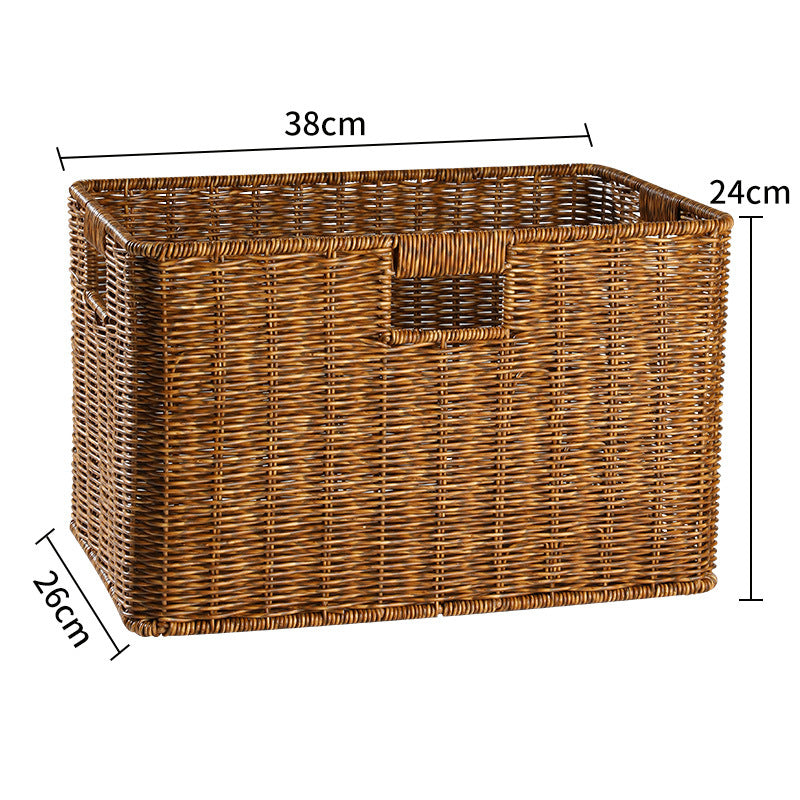 Handcrafted Rectangular Wicker Storage Bin Kalsten
