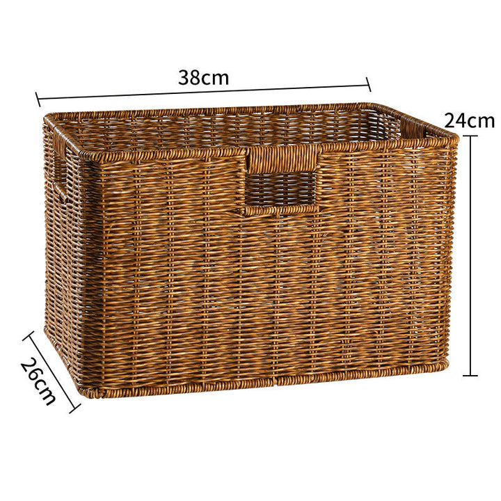 Handcrafted Rectangular Wicker Storage Bin Kalsten