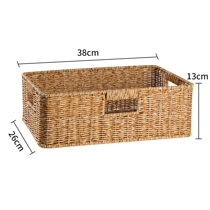 Handcrafted Rectangular Wicker Storage Bin Kalsten