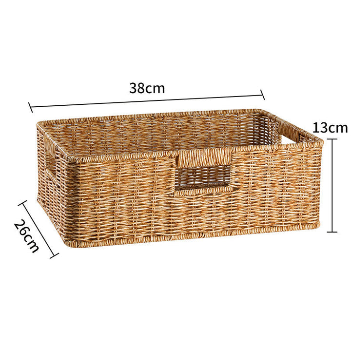 Handcrafted Rectangular Wicker Storage Bin Kalsten