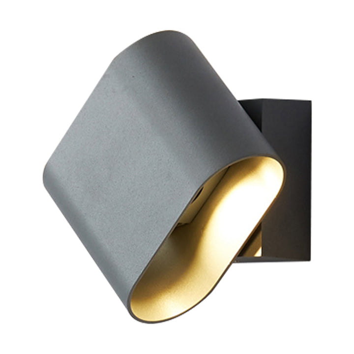 Round Edge Cuboid Wall Sconce Light Simple Metal LED Black/Grey/White Wall Mount Light for Corridor | Kalsten