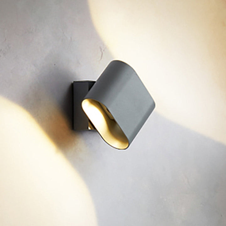 Round Edge Cuboid Wall Sconce Light Simple Metal LED Black/Grey/White Wall Mount Light for Corridor | Kalsten