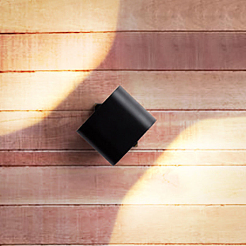 Round Edge Cuboid Wall Sconce Light Simple Metal LED Black/Grey/White Wall Mount Light for Corridor | Kalsten