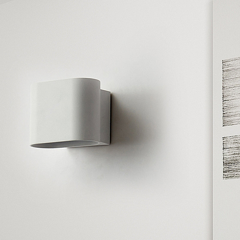 Round Edge Cuboid Wall Sconce Light Simple Metal LED Black/Grey/White Wall Mount Light for Corridor | Kalsten