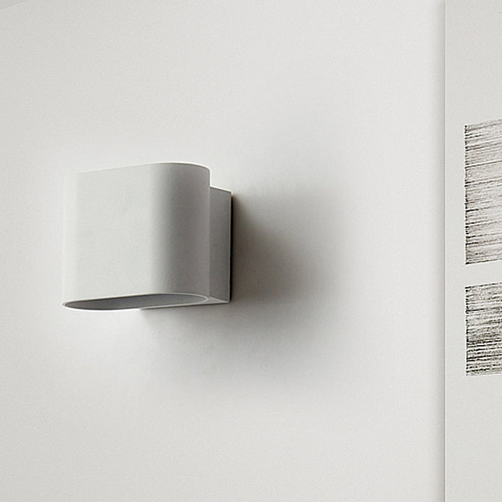 Round Edge Cuboid Wall Sconce Light Simple Metal LED Black/Grey/White Wall Mount Light for Corridor | Kalsten