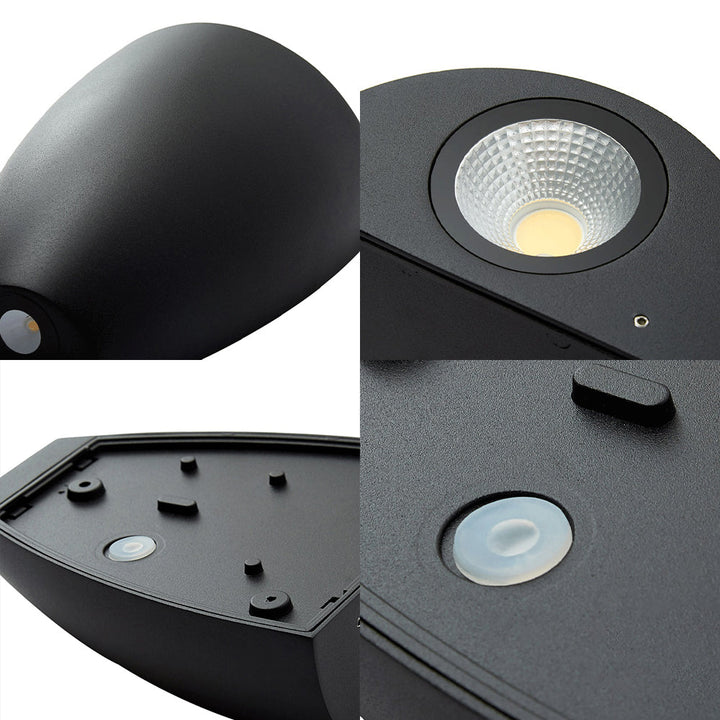 Bullet Shape Wall Mount Light Modern Metal Black/Grey/White LED Up and Down Wall Sconce for Stairway | Kalsten