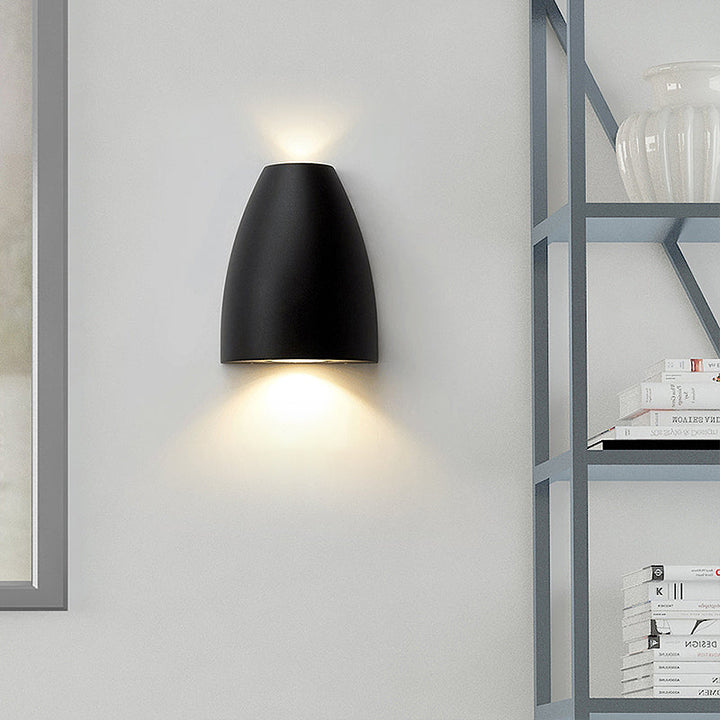 Bullet Shape Wall Mount Light Modern Metal Black/Grey/White LED Up and Down Wall Sconce for Stairway | Kalsten