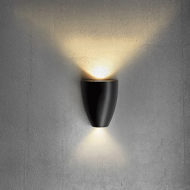 Bullet Shape Wall Mount Light Modern Metal Black/Grey/White LED Up and Down Wall Sconce for Stairway | Kalsten