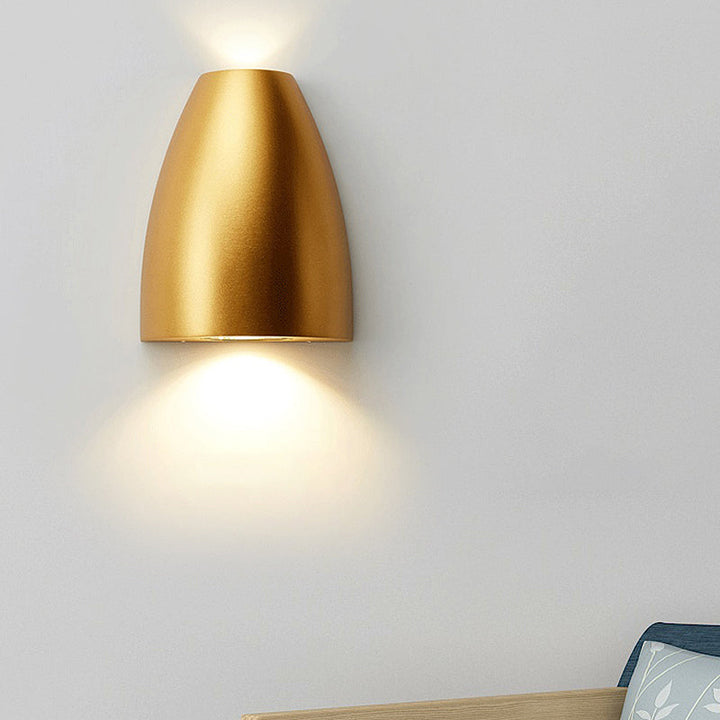 Bullet Shape Wall Mount Light Modern Metal Black/Grey/White LED Up and Down Wall Sconce for Stairway | Kalsten