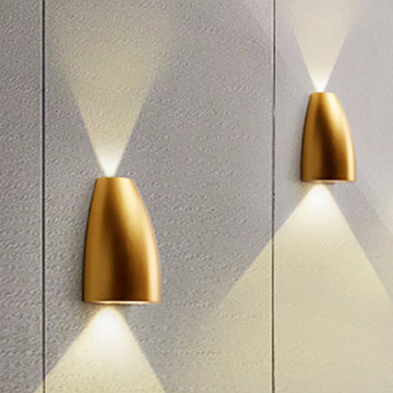 Bullet Shape Wall Mount Light Modern Metal Black/Grey/White LED Up and Down Wall Sconce for Stairway | Kalsten