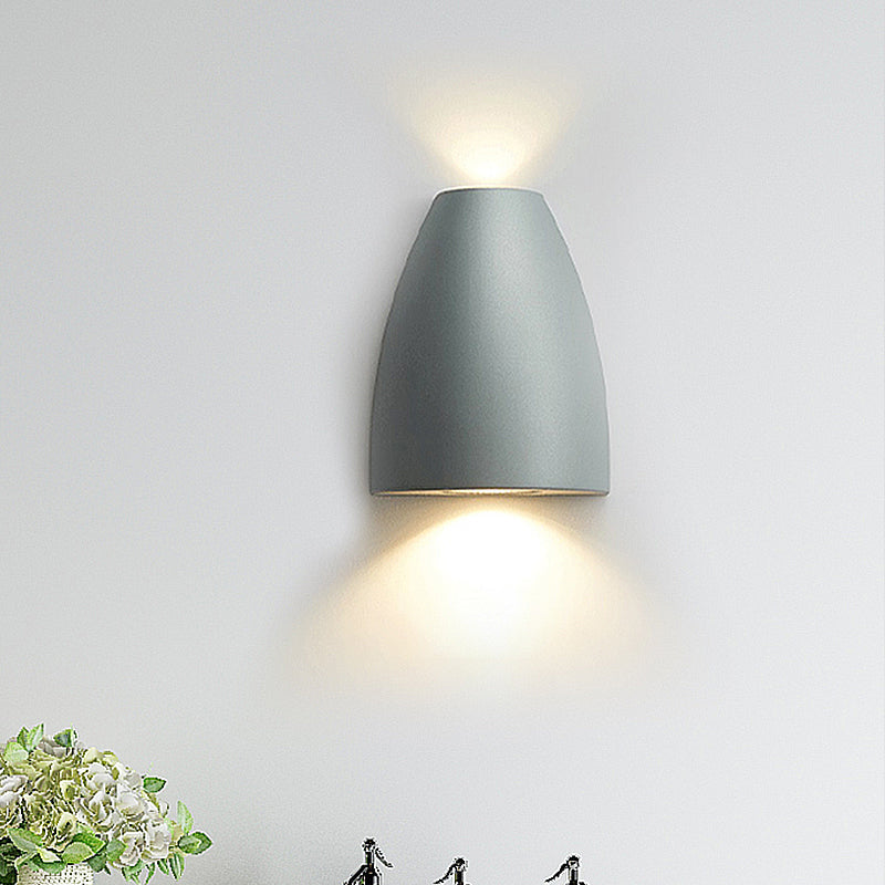 Bullet Shape Wall Mount Light Modern Metal Black/Grey/White LED Up and Down Wall Sconce for Stairway | Kalsten