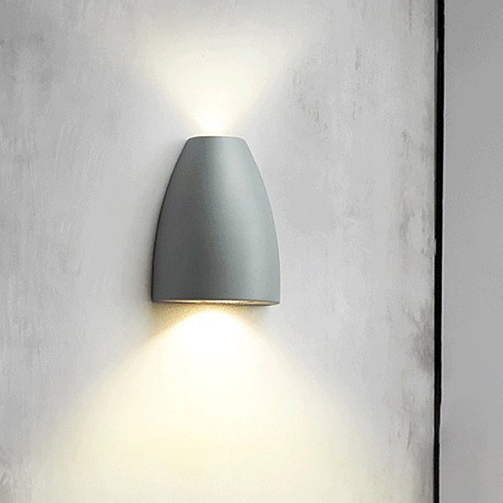 Bullet Shape Wall Mount Light Modern Metal Black/Grey/White LED Up and Down Wall Sconce for Stairway | Kalsten